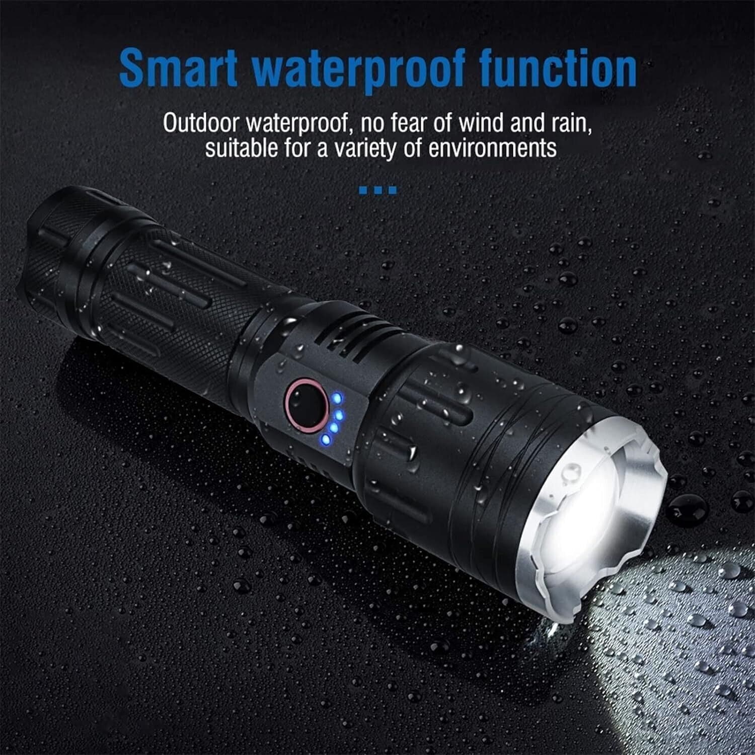 Torcia Tattica Super Luminosa da 20000 Lumen Ricaricabile Alta Potenza - 3