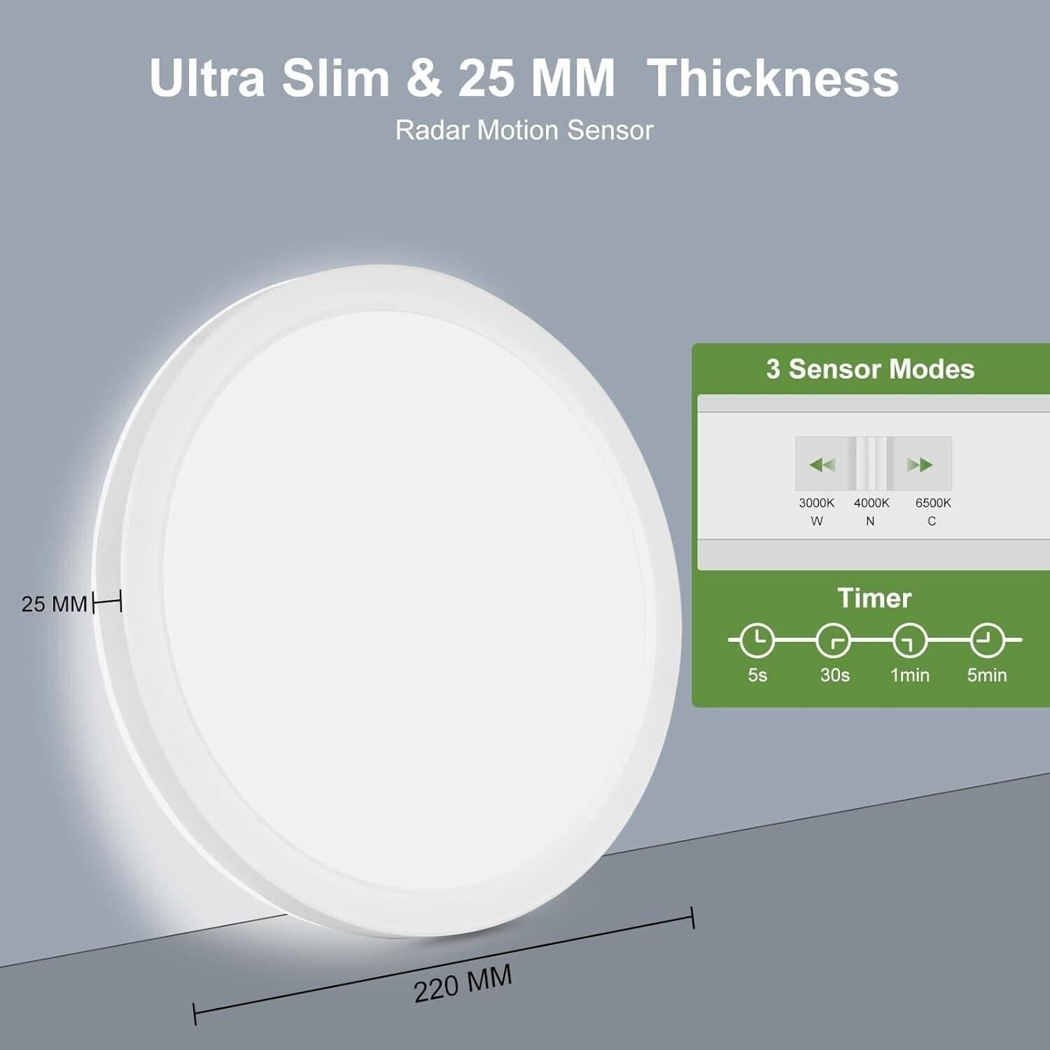 Lampada da soffitto a LED con sensore di movimento 18 W cablata 1800 lm 2700 K/4 - 2