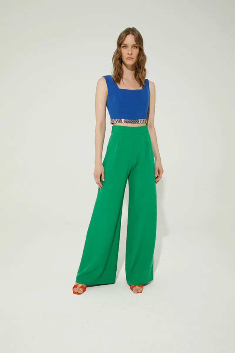 GOA GOA | Pantalone palazzo tinta unita - 3