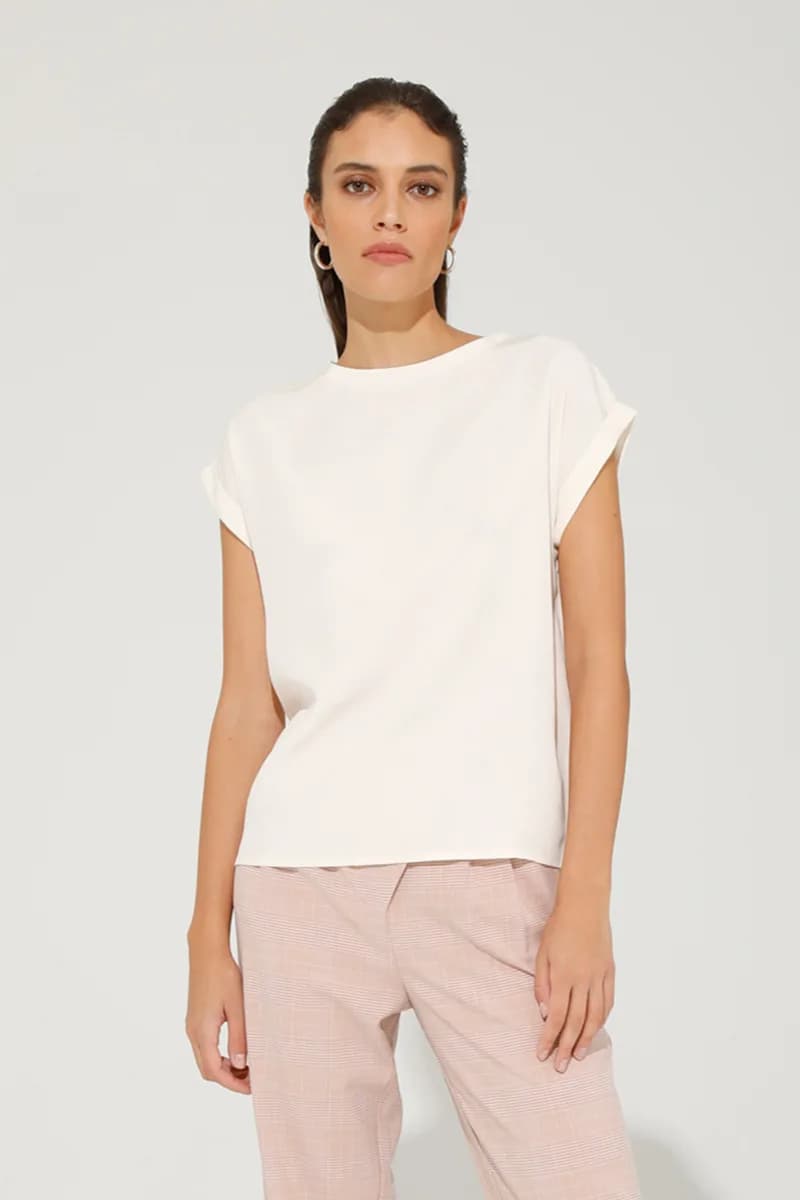 GOA GOA | T-shirt basica scollo rotondo in tencel - 4
