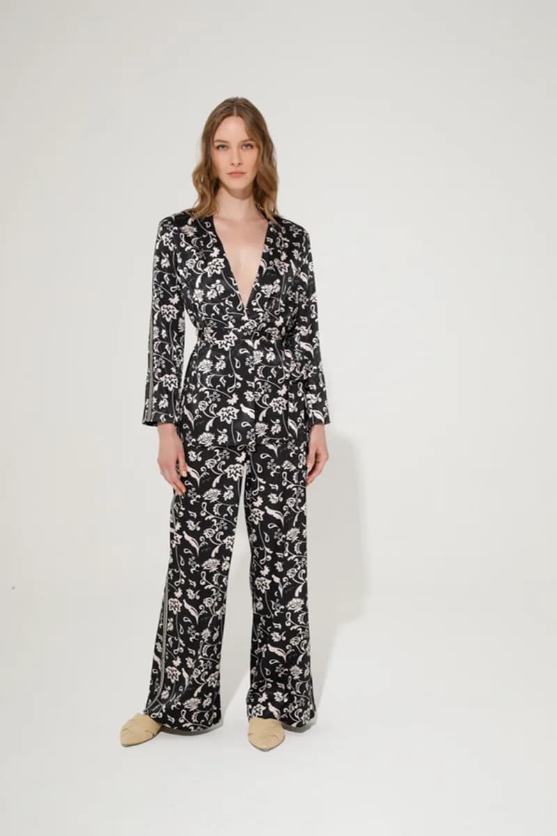 GOA GOA | Pantalone stampato damascato in raso - 6