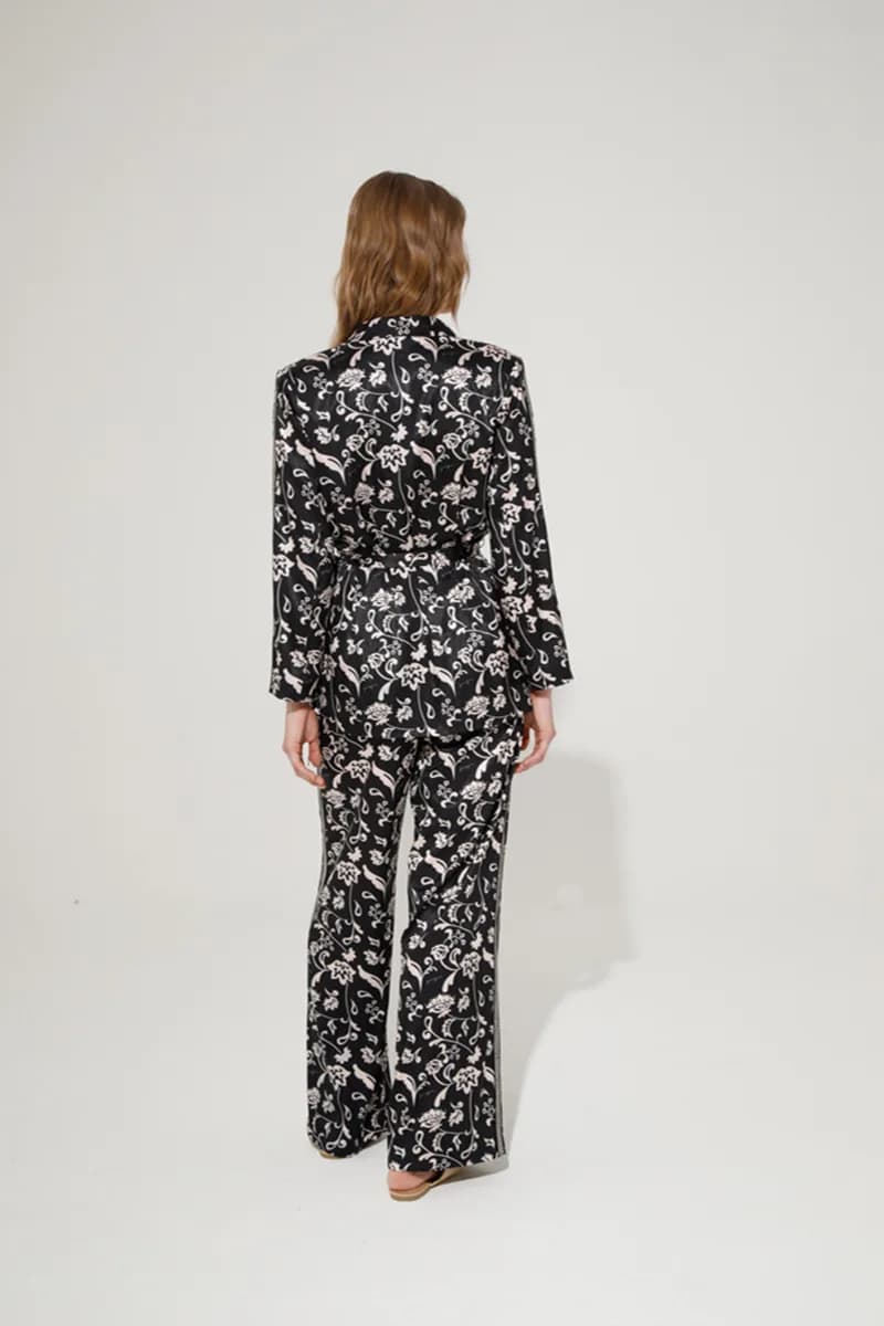 GOA GOA | Pantalone stampato damascato in raso - 2