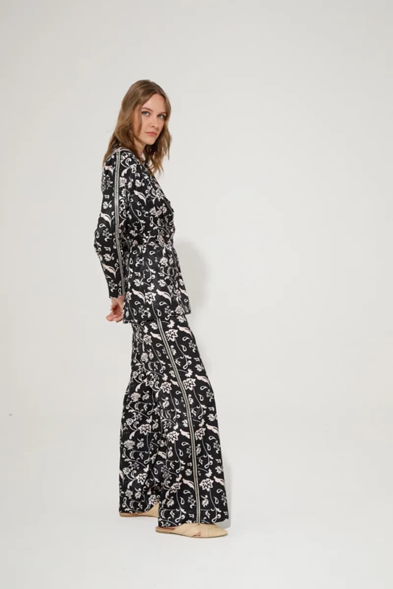 GOA GOA | Pantalone stampato damascato in raso - 3