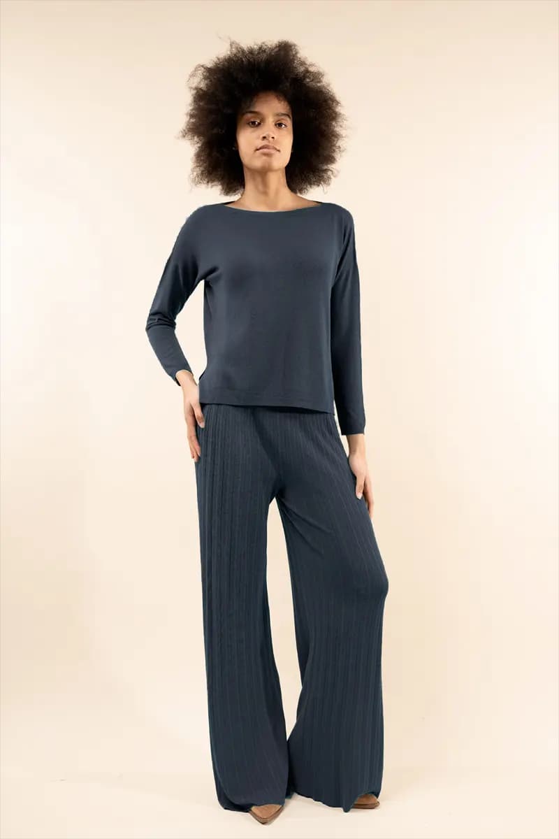KONTATTO | Pantalone a coste in maglia - 6