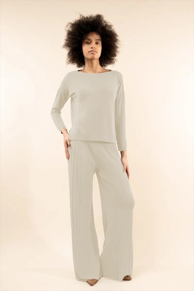 KONTATTO | Pantalone a coste in maglia - 8