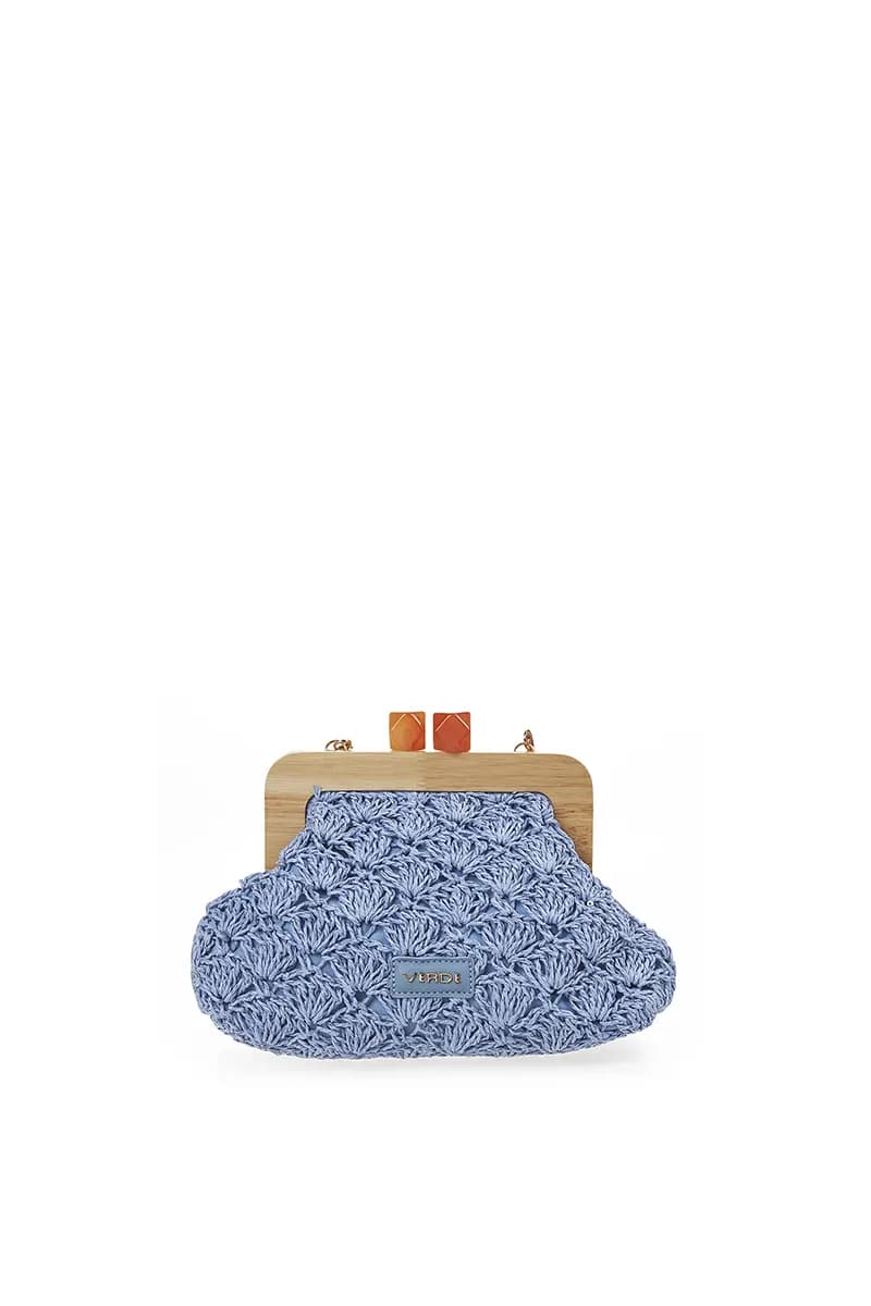 VERDE FASHION | Pochette paglia manico in legno