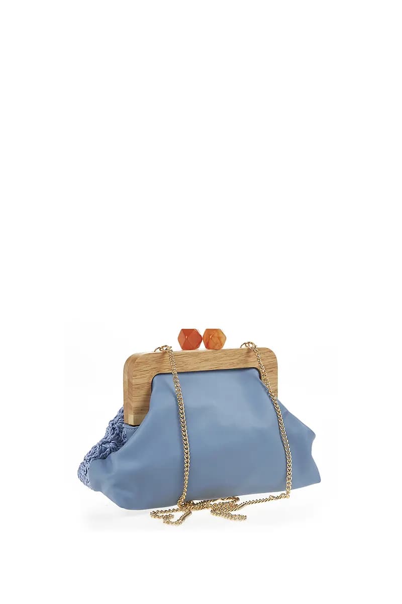 VERDE FASHION | Pochette paglia manico in legno - 2