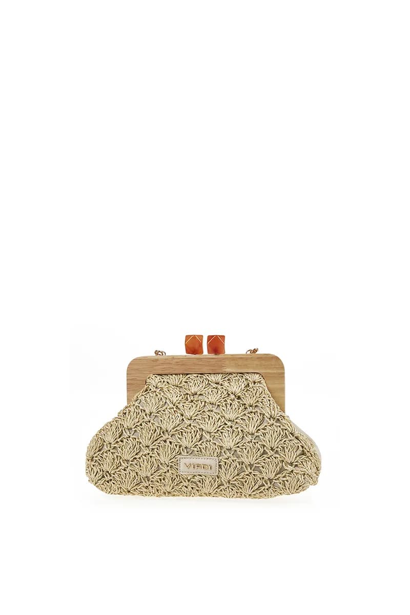 VERDE FASHION | Pochette paglia manico in legno - 13