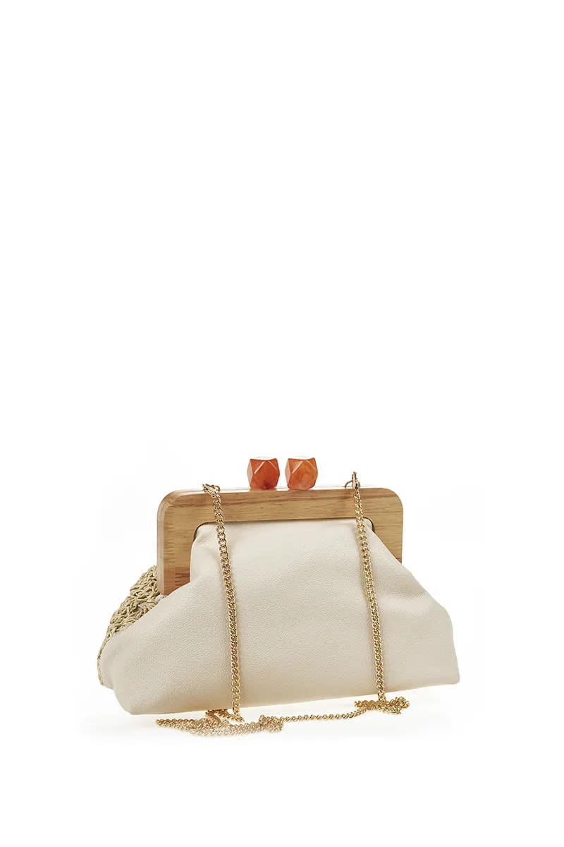 VERDE FASHION | Pochette paglia manico in legno - 14