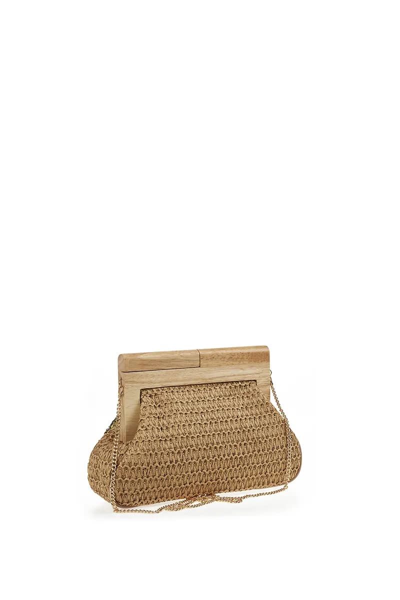 VERDE FASHION | Pochette paglia ricamo paillettes - 2