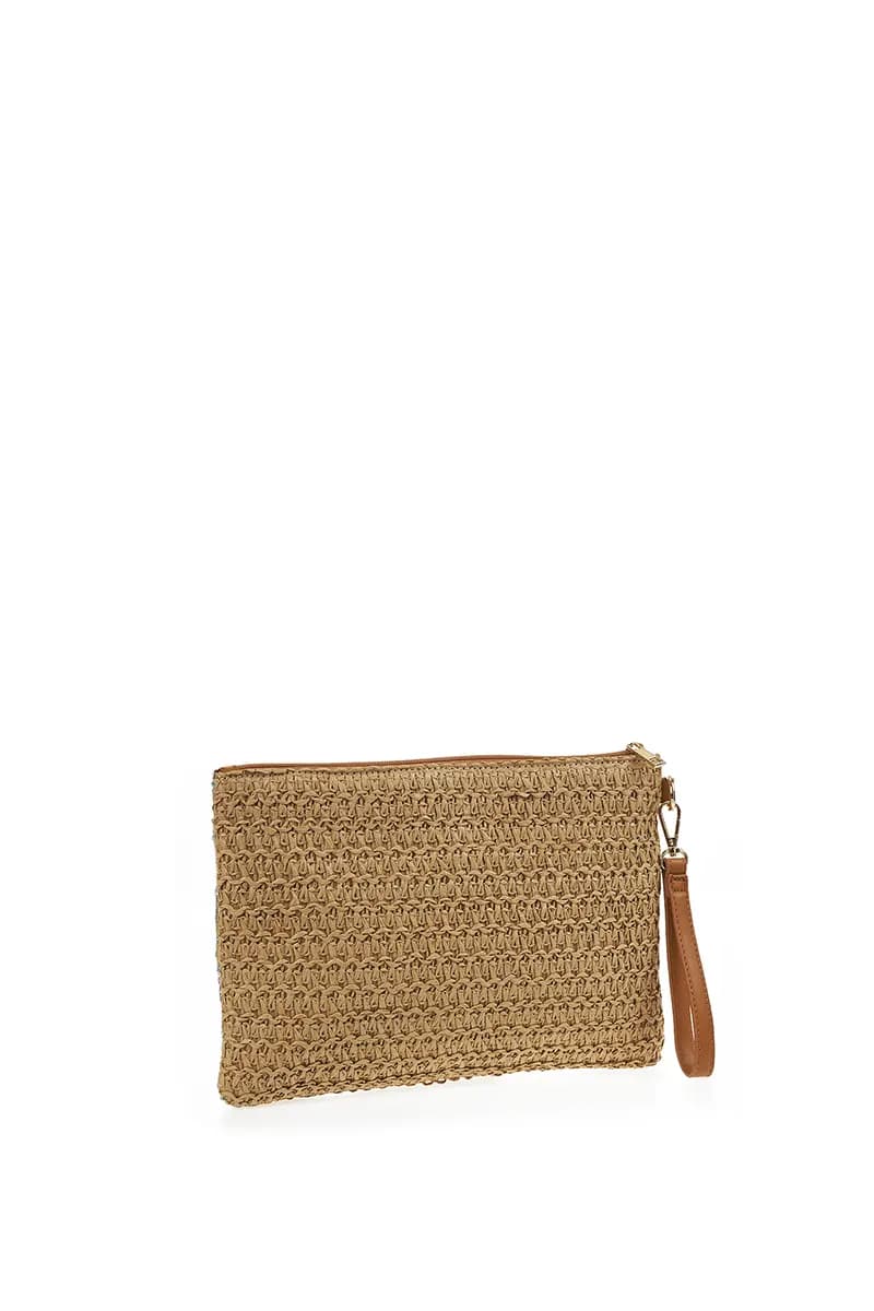VERDE FASHION | Pochette bustina paglia ricamo - 2