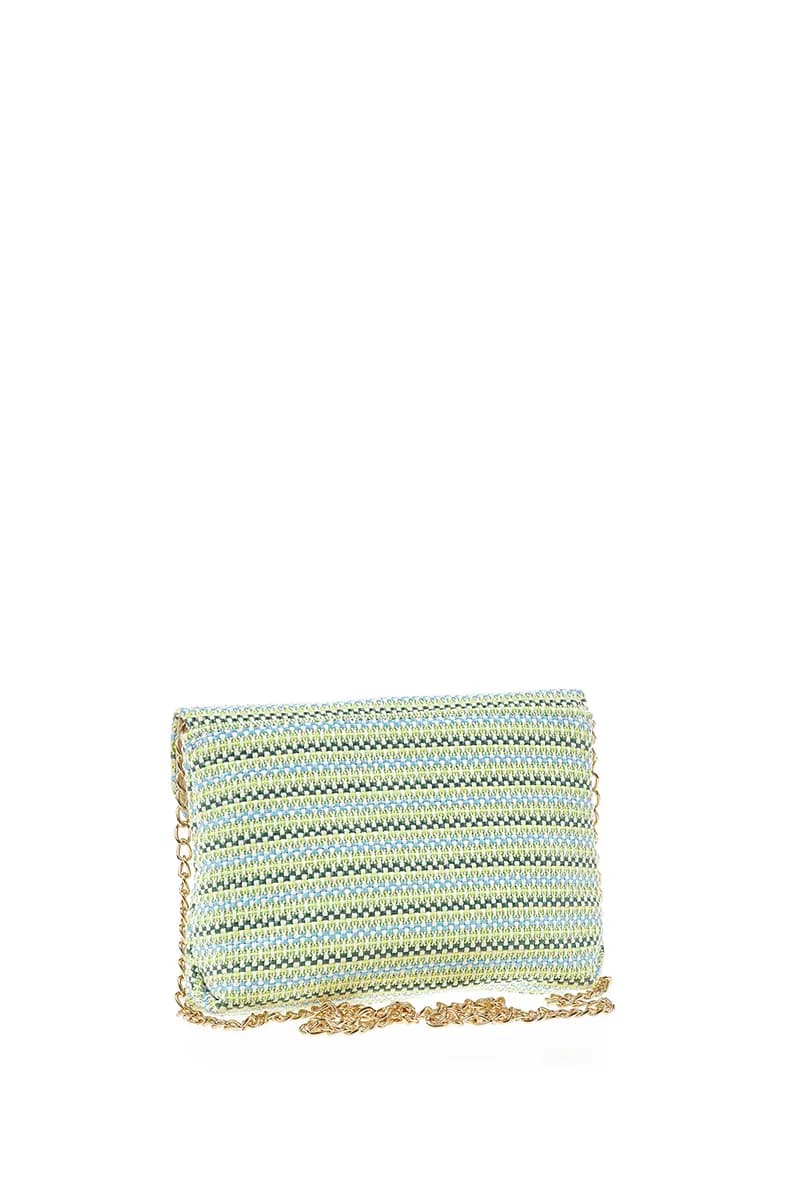 VERDE FASHION | Pochette a righe con patta - 2