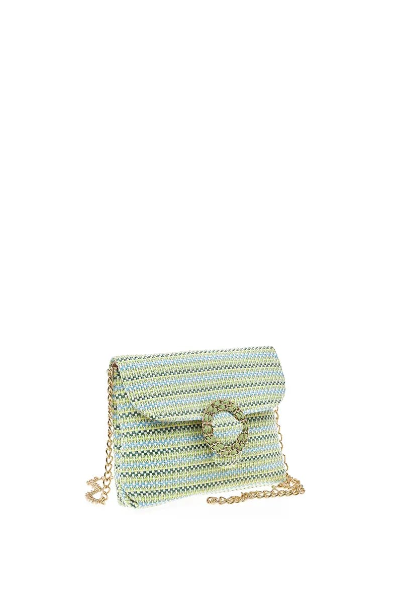 VERDE FASHION | Pochette a righe con patta - 3