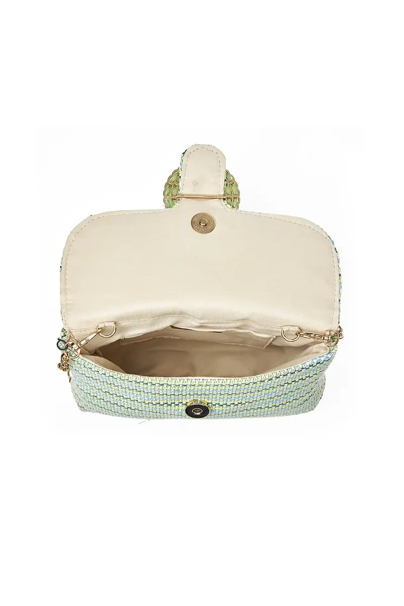 VERDE FASHION | Pochette a righe con patta - 4