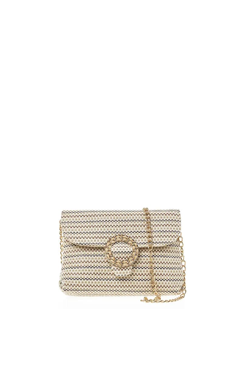 VERDE FASHION | Pochette a righe con patta - 5