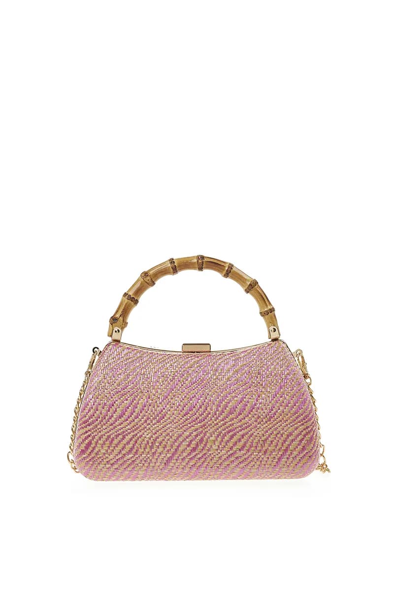 VERDE FASHION | Pochette zebrata manico legno - 5