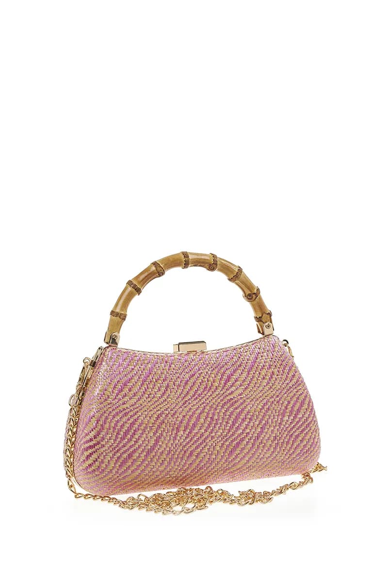 VERDE FASHION | Pochette zebrata manico legno - 6