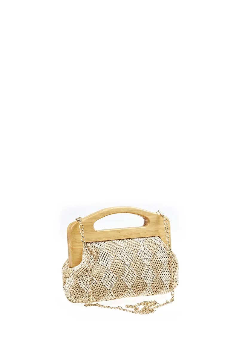 VERDE FASHION | Pochette paglia trama rombi - 7