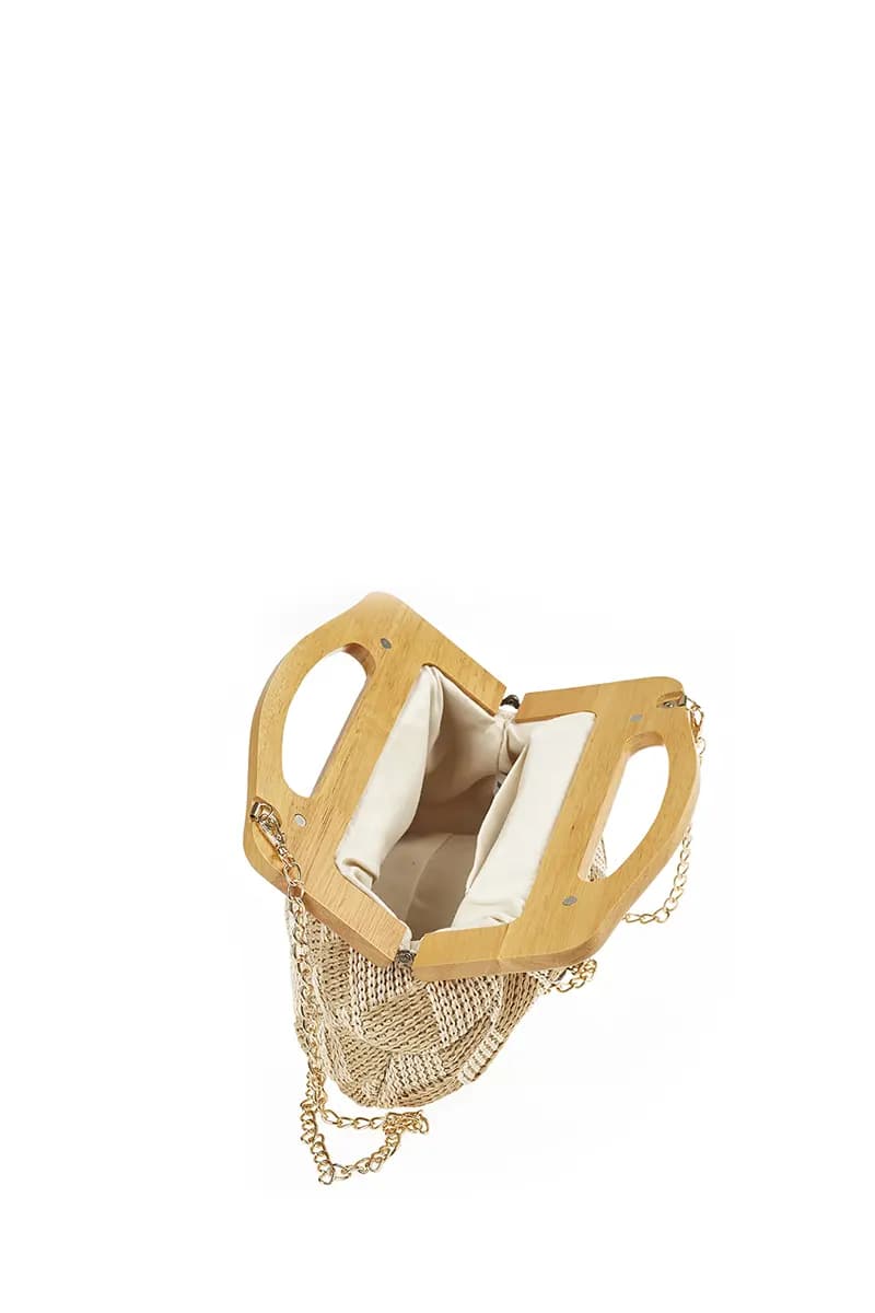 VERDE FASHION | Pochette paglia trama rombi - 8