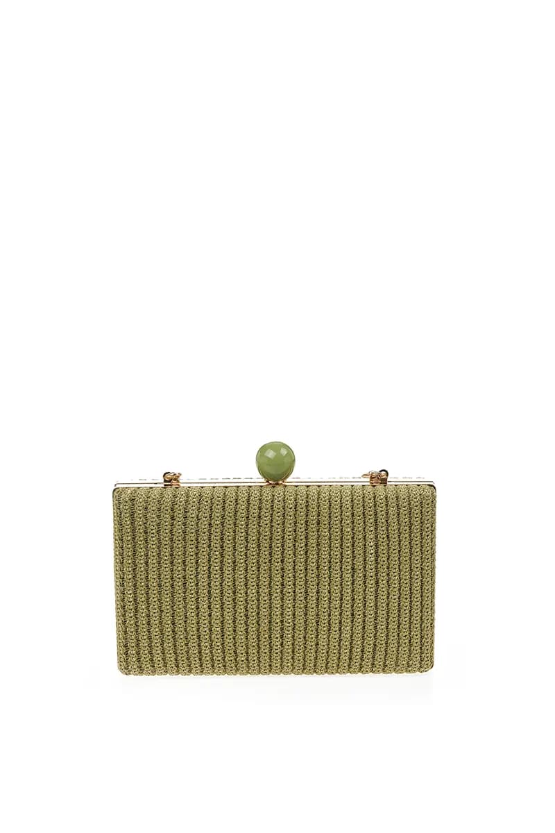VERDE FASHION | Pochette paglia rettangolare - 1