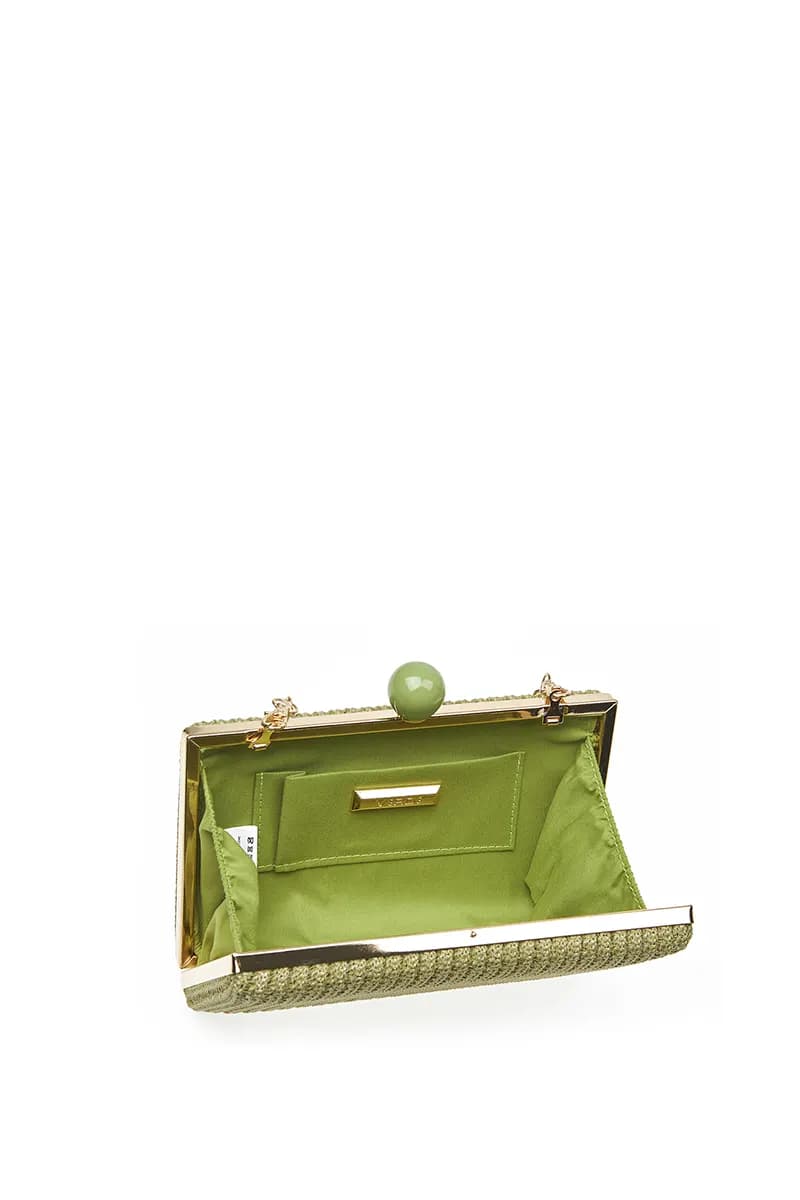 VERDE FASHION | Pochette paglia rettangolare - 4