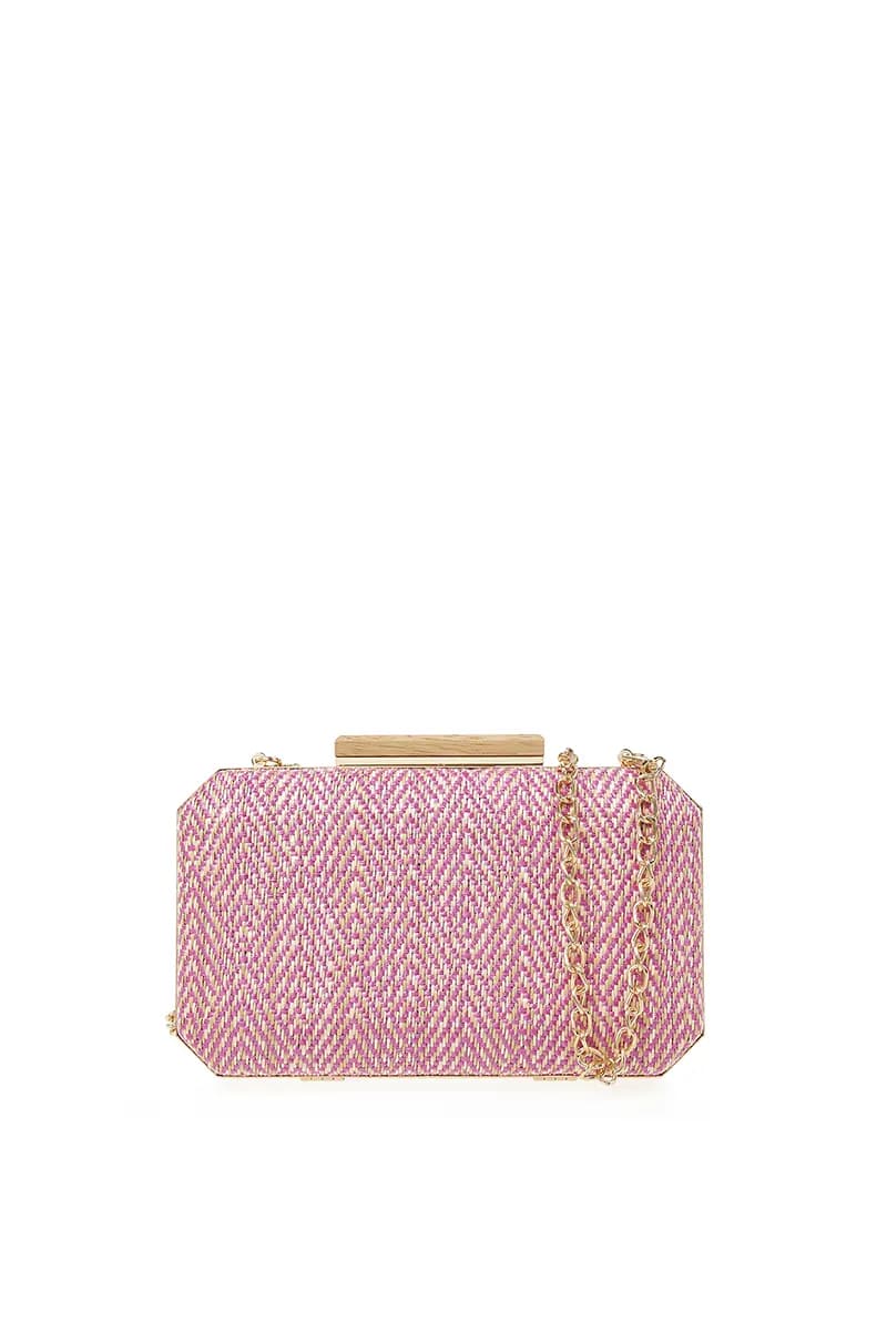 VERDE FASHION | Pochette paglia rombi - 1