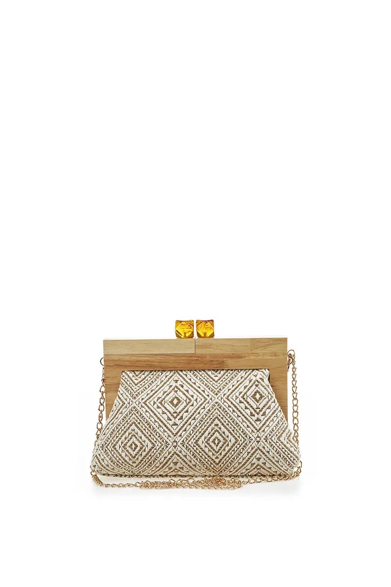 VERDE FASHION | Pochette paglia trama etnica - 19