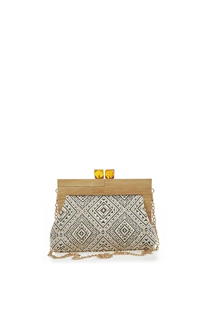 VERDE FASHION | Pochette paglia trama etnica - 17