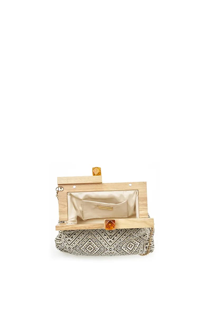VERDE FASHION | Pochette paglia trama etnica - 11