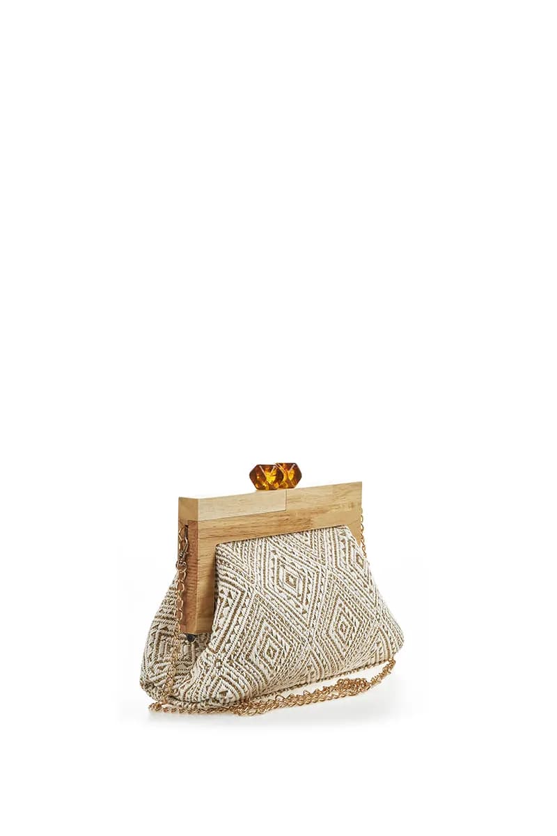 VERDE FASHION | Pochette paglia trama etnica - 13