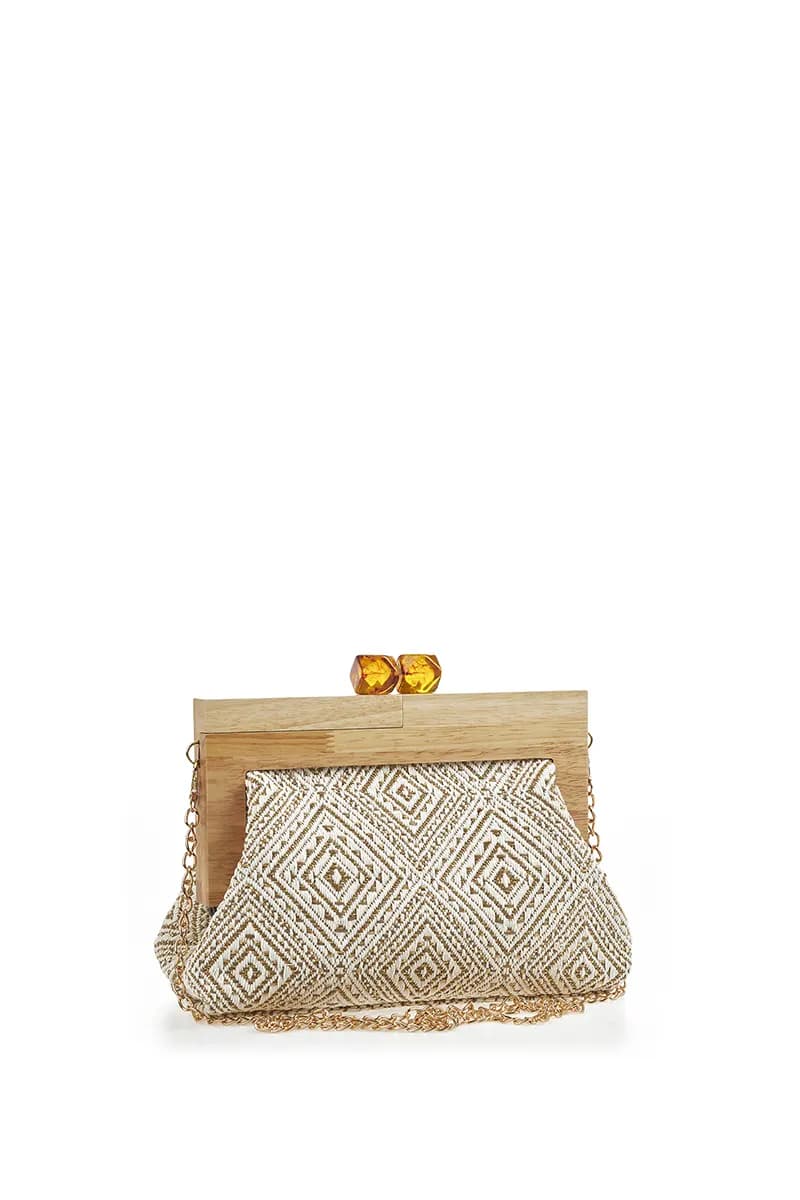 VERDE FASHION | Pochette paglia trama etnica - 14