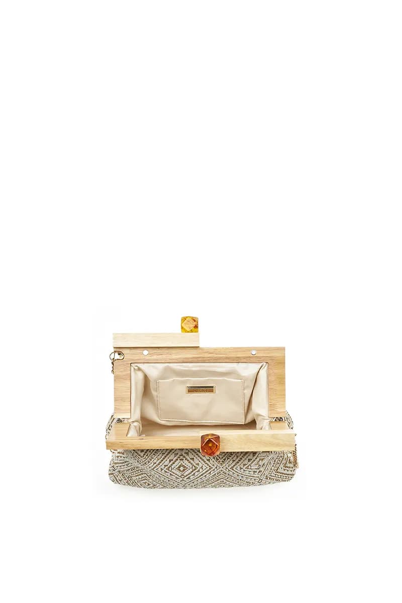 VERDE FASHION | Pochette paglia trama etnica - 15
