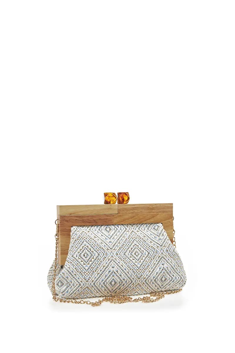 VERDE FASHION | Pochette paglia trama etnica - 3