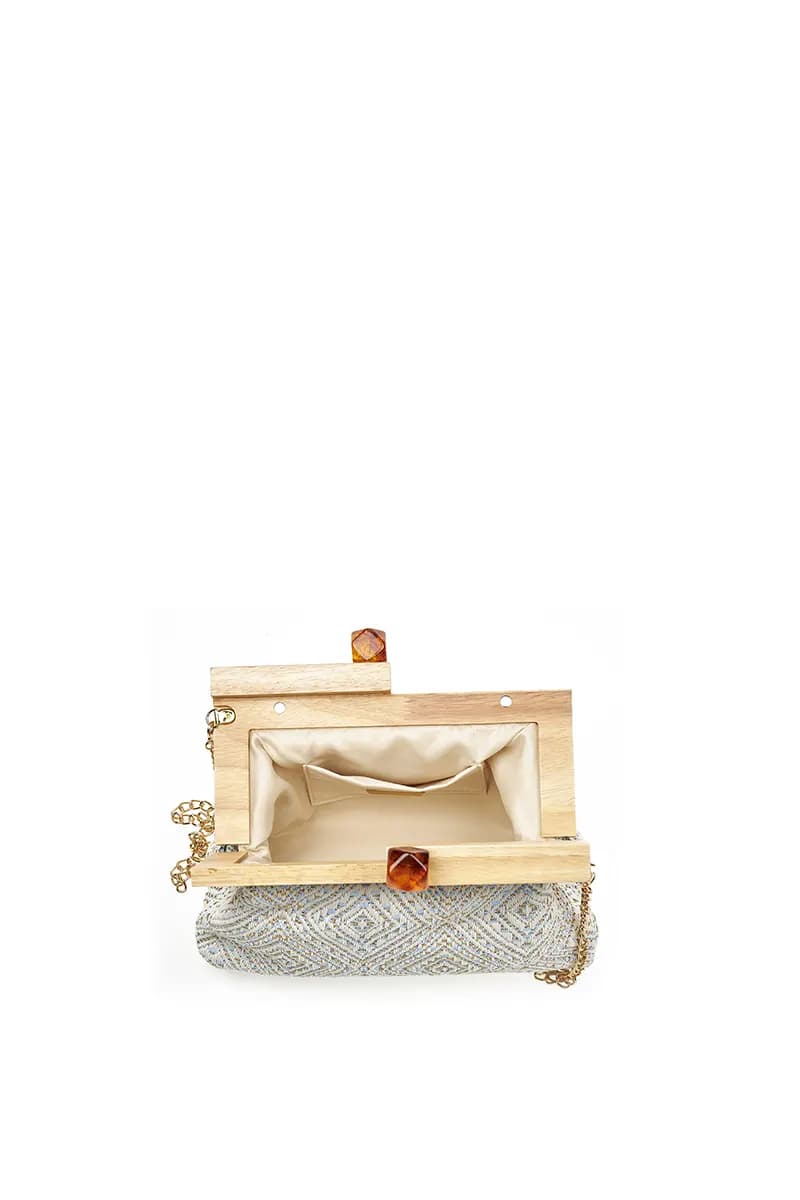 VERDE FASHION | Pochette paglia trama etnica - 4