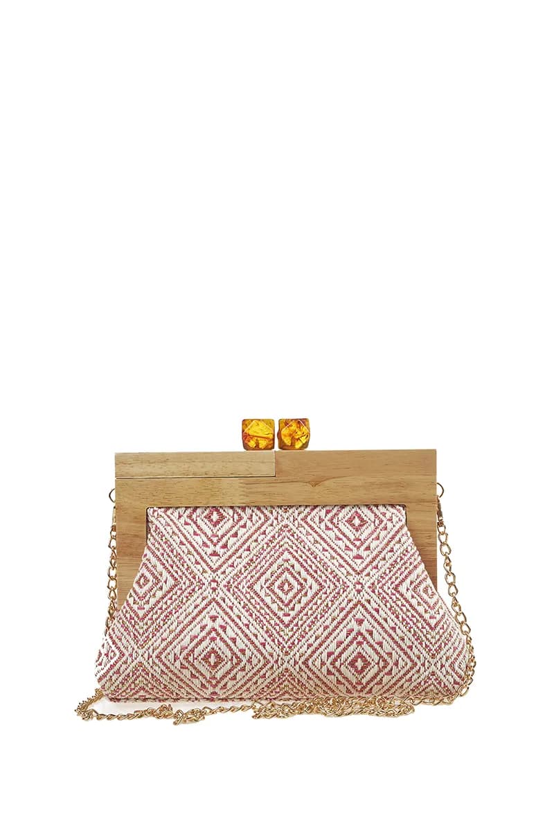 VERDE FASHION | Pochette paglia trama etnica - 5