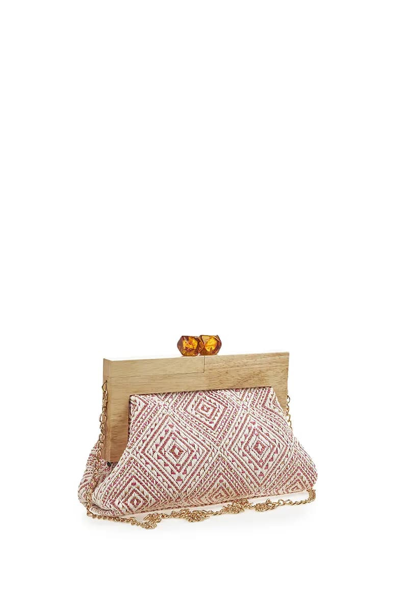 VERDE FASHION | Pochette paglia trama etnica - 6