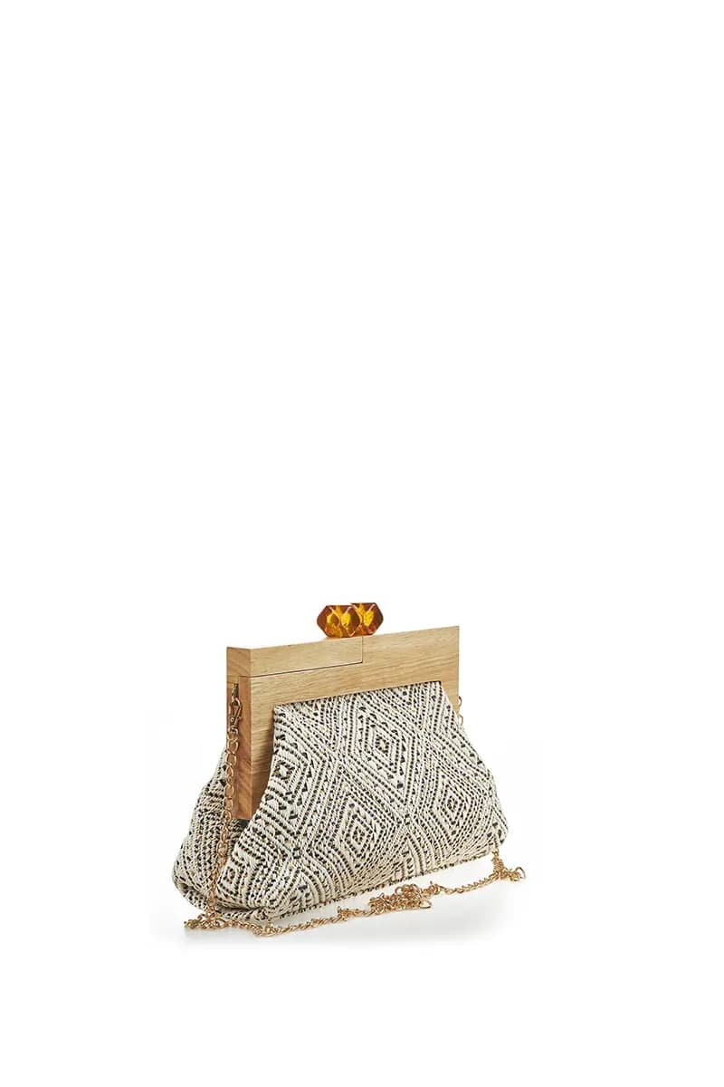 VERDE FASHION | Pochette paglia trama etnica - 9