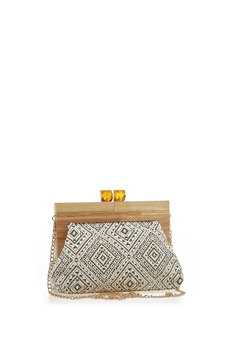 VERDE FASHION | Pochette paglia trama etnica - 10