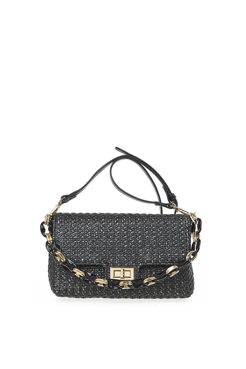 VERDE FASHION | Pochette paglia con patta - 18