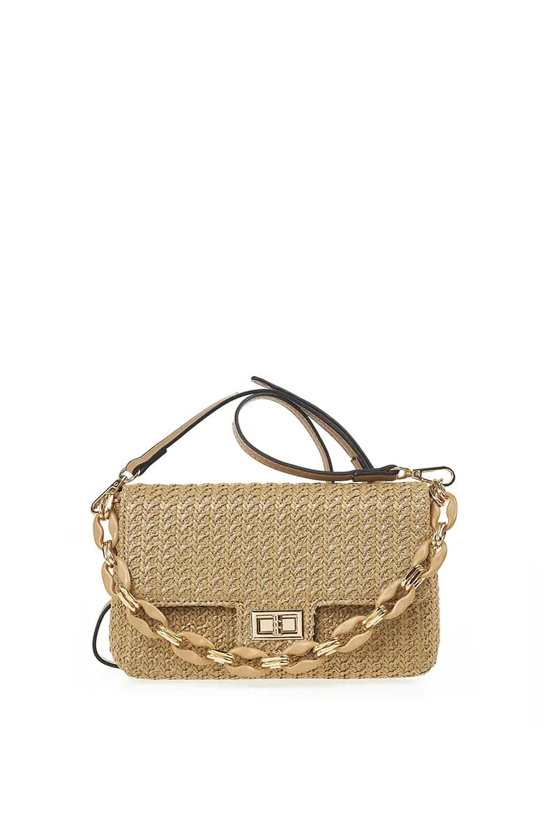 VERDE FASHION | Pochette paglia con patta - 3