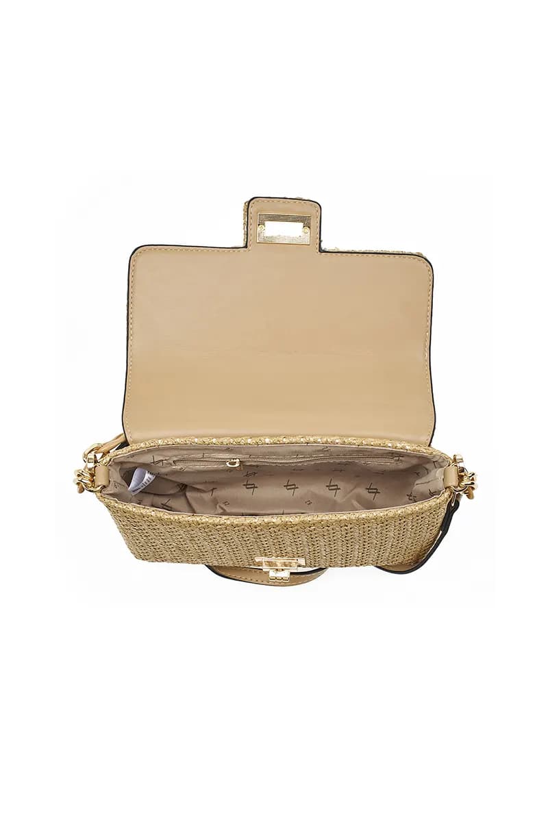 VERDE FASHION | Pochette paglia con patta - 4
