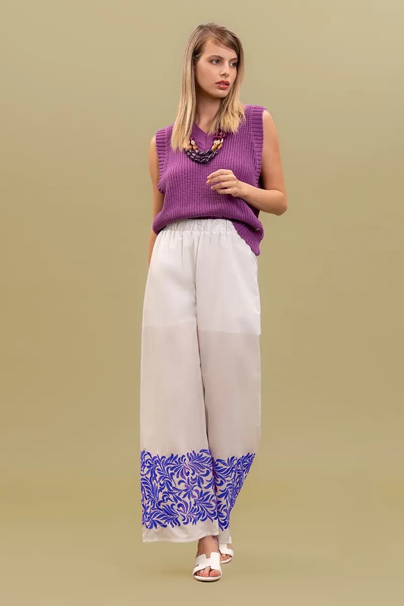 NUALY DAILY | Pantalone con ricamo - 4