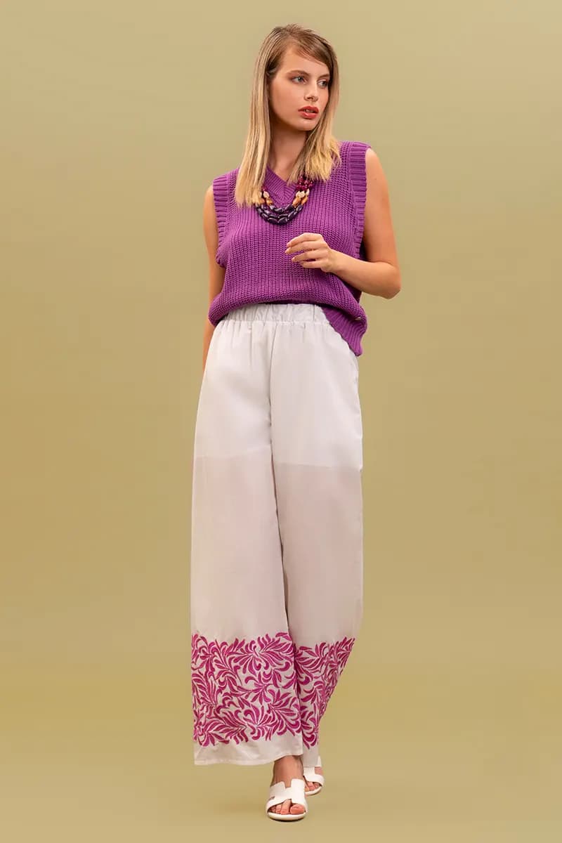 NUALY DAILY | Pantalone con ricamo - 2