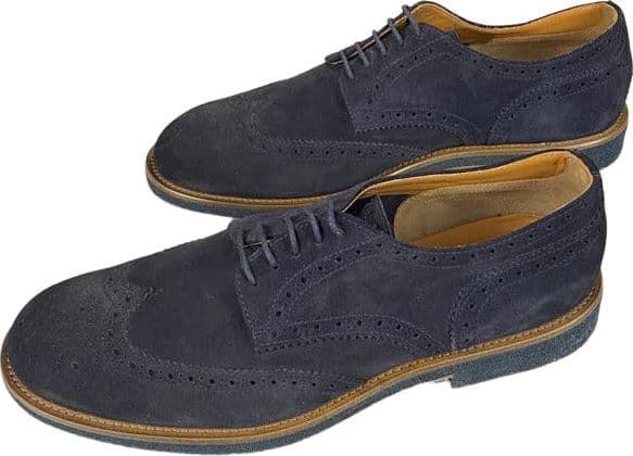 Scarpa uomo Doucal's - Stringate a fiore in camoscio - Colore blu - 3
