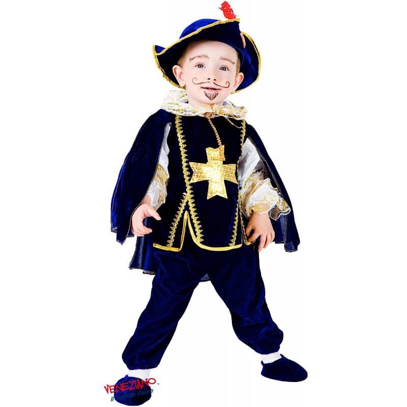 Costume carnevale piccolo moschettiere da 0 a 3 anni - veneziano 2924 - 2
