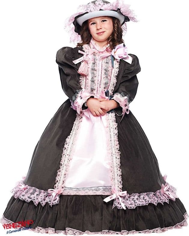 Costume carnevale dama dell'800 da 7 a 10 anni - veneziano 50709 - 3