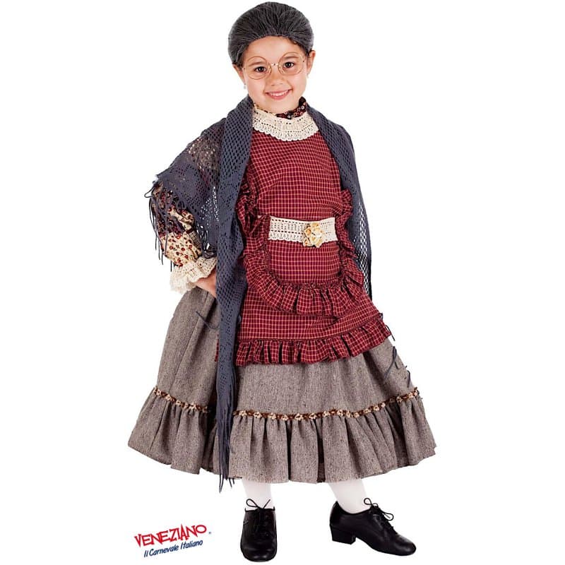 Costume carnevale vecchietta da 7 a 10 anni - veneziano 5105 - 3