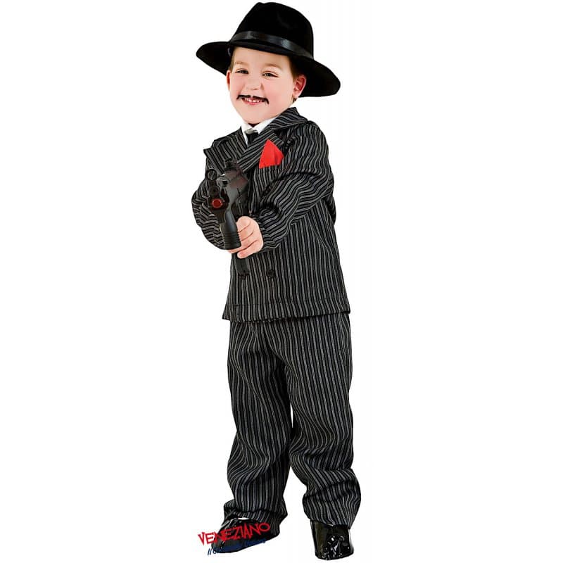 Costume carnevale gangster da 7 a 10 anni - veneziano 3626 - 3