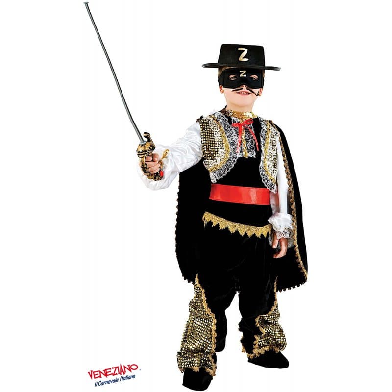 Costume carnevale cavaliere mascherato oro in velluto da 7  a 10 anni - veneziano 1066 - 3
