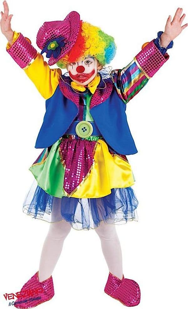 Costume carnevale pagliaccetta da 7 a 10 anni - veneziano 5068 - 3